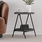 Стол приставной с 2-мя круглыми столешницами цвета антрацит ESSEL SIDE TABLE ANTHRACITE варинант исполнения - 5 | Loft Concept в Костроме