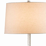 Торшер с тканевым абажуром на серебряном фактурном каркасе Thin Fakutra варинант исполнения - 1 | Loft Concept в Костроме