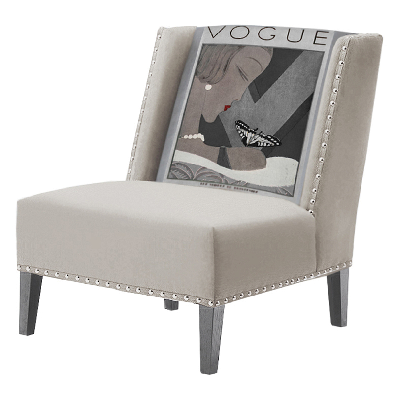 FUN Armchair Vogui II Beige Дизайнерское кресло с цветным принтом Бежево-серый FUN Armchair Vogui II Beige Дизайнерское кресло с цветным принтом Бежево-серый в Костроме | Loft Concept