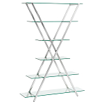 Стеллаж со стеклянными полками на стальном каркасе X-ray варинант исполнения - 1 | Loft Concept в Костроме