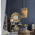 Зеркало круглое настенное в металлической раме Sunny Golden Petals варинант исполнения - 6 | Loft Concept в Костроме