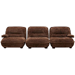 Кресло без подлокотников коричневое ну круглых деревянных ножках Loup Plush Armchair Brown варинант исполнения - 3 | Loft Concept в Костроме
