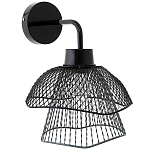 Бра с сетчатым металлическим абажуром Black Mesh Lampshade варинант исполнения - 1 | Loft Concept в Костроме