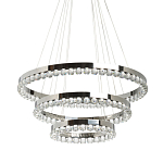 Люстра с тремя кольцами цвета хром и прозрачными хрустальными шарами по периметру Sacramento Transparent Balls Chandelier варинант исполнения - 1 | Loft Concept в Костроме