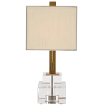 Настольная лампа прямоугольная на прозрачном основании Charm and Luxury варинант исполнения - 3 | Loft Concept в Костроме