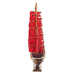 Декоративная модель деревянного парусника с красными парусами в подарочной упаковке With The low варинант исполнения - 3 | Loft Concept в Костроме