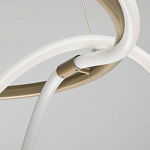 Люстра подвесная круглая золотого цвета с белыми изогнутыми световыми линиями Luke Lampco Tracer Lamp варинант исполнения - 7 | Loft Concept в Костроме