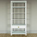 Стеллаж Elsa Dreams White со стеклянными полками и ящиком варинант исполнения - 4 | Loft Concept в Костроме