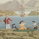 Обои ручная роспись Views of Italy Aurore варинант исполнения - 1 | Loft Concept в Костроме