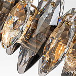 Люстра подвесная с овальными подвесками из стекла дымчатого цвета Harlow Crystal Round варинант исполнения - 7 | Loft Concept в Костроме