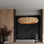 Люстра круглая из толстых деревянных реек Wooden Slats варинант исполнения - 4 | Loft Concept в Костроме