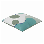 Подушка декоративная хлопковая мятного цвета с абстрактным принтом Elysian Flow Breeze варинант исполнения - 1 | Loft Concept в Костроме