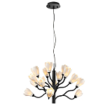 Люстра подвесная черного цвета с ветвями и белыми фарфоровыми цветами Floralis варинант исполнения - 4 | Loft Concept в Костроме