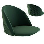 Барный стул со спинкой и металлической подставкой на 4-х деревянных ножках Зеленый Велюр Vendramin Chair варинант исполнения - 2 | Loft Concept в Костроме