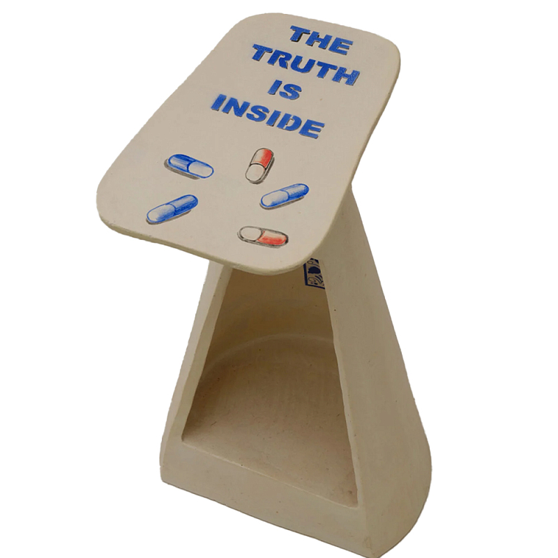 Журнальный столик The Truth Is Inside Бежевый Синий Журнальный столик The Truth Is Inside Бежевый Синий в Костроме | Loft Concept