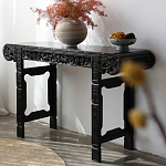 Черная резная консоль в Китайском стиле из массива Black Dragon Console варинант исполнения - 2 | Loft Concept в Костроме