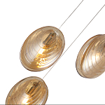 Люстра каскадная с 6-ю стеклянными круглыми плафонами янтарного цвета Savio Glass Disc Light варинант исполнения - 3 | Loft Concept в Костроме