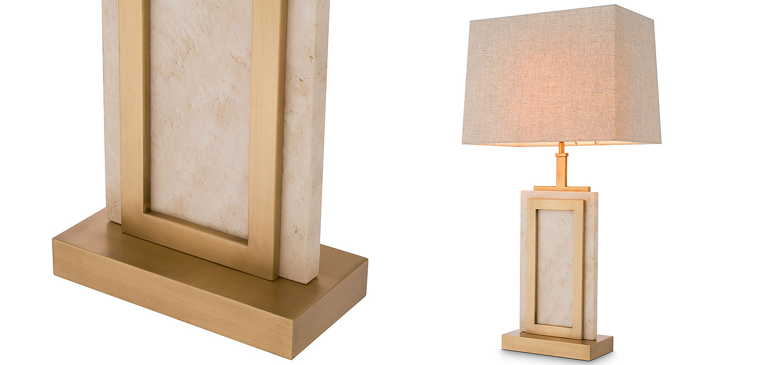 Настольная лампа Eichholtz Table Lamp Murray Travertine Настольная лампа Eichholtz Table Lamp Murray Travertine - Loft-Concept в Костроме