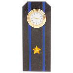 Часы погон подарочные настольные Авиация ВМФ из натурального камня Змеевик Military Clock варинант исполнения - 10 | Loft Concept в Костроме