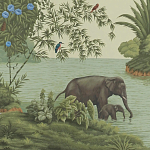 Обои ручная роспись River Scenes of Bengal Verdoyant варинант исполнения - 1 | Loft Concept в Костроме