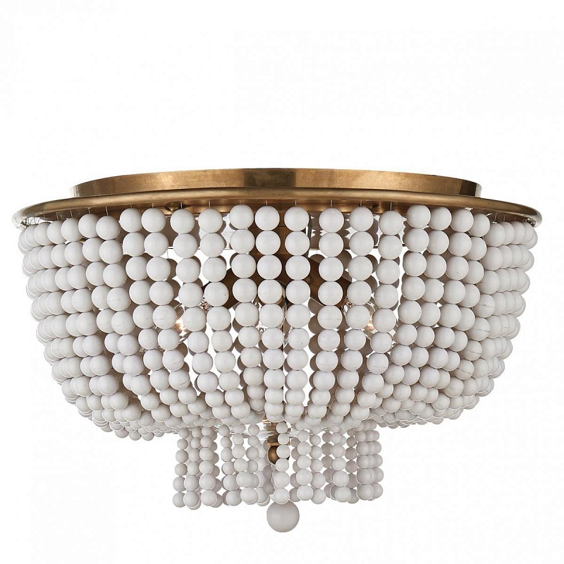 Люстра JACQUELINE WHITE FLUSH-MOUNT Белый Латунь Серебряный Люстра JACQUELINE WHITE FLUSH-MOUNT Белый Латунь Серебряный в Костроме | Loft Concept