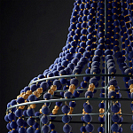 Люстра каплевидной формы декорированная синими и золотыми бусинами Blue Beads варинант исполнения - 3 | Loft Concept в Костроме