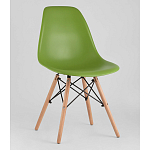 Пластиковый стул на ножках из массива бука Eames Green варинант исполнения - 1 | Loft Concept в Костроме