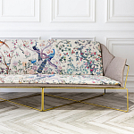 Трехместный диван на металлическом каркасе с цветочным принтом в стиле шинуазри Chinoiserie Birds on a Tree Sofa варинант исполнения - 7 | Loft Concept в Костроме