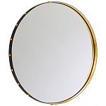 Зеркало овальное в металлической раме с кожаной отделкой Loft in Reflection варинант исполнения - 2 | Loft Concept в Костроме