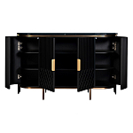 Комод черный округлой формы с рельефным фасадом Black Cut варинант исполнения - 2 | Loft Concept в Костроме