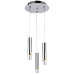 Подвесной светильник Metal Acrylic Tube Trio Chrome Hanging Lamp варинант исполнения - 2 | Loft Concept в Костроме