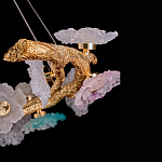 Люстра круглая на золотом каркасе с цветочным декором Miscellaneous herbs варинант исполнения - 4 | Loft Concept в Костроме