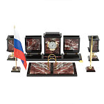 Настольный письменный набор из креноида и змеевика на бронзовых ножках Marble Accessory варинант исполнения - 1 | Loft Concept в Костроме