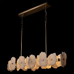 Люстра подвесная линейная с текстурированными мраморными элементами Marble square варинант исполнения - 4 | Loft Concept в Костроме