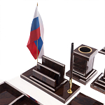 Настольный письменный набор из природного камня обсидиана Team leader варинант исполнения - 3 | Loft Concept в Костроме