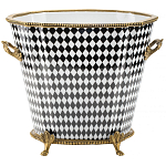 Фарфоровое кашпо Black and white square варинант исполнения - 1 | Loft Concept в Костроме