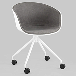 Офисное кресло из пластика с мягким сиденьем Eggshell Grey варинант исполнения - 2 | Loft Concept в Костроме