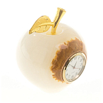 Часы настольные в виде яблока из натурального камня Оникс Stone Clock варинант исполнения - 6 | Loft Concept в Костроме