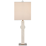 Настольная лампа из мрамора с тканевым прямоугольным абажуром Eternity варинант исполнения - 4 | Loft Concept в Костроме