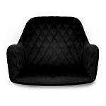 Барный стул со спинкой и подлокотниками на 4-х деревянных ножках Douglas Rhombus Черный Велюр варинант исполнения - 3 | Loft Concept в Костроме