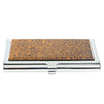Визитница карманная металлическая с накладкой из натурального камня Яшма Stone Business Card Holders варинант исполнения - 1 | Loft Concept в Костроме