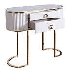 Консоль с белая овальная с мраморной столешницей Thoroughbass  варинант исполнения - 2 | Loft Concept в Костроме