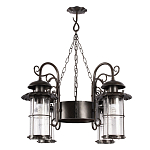 Уличная подвесная люстра с 4-мя цилиндрическими плафонами на цепях Elysian Lanterns варинант исполнения - 3 | Loft Concept в Костроме