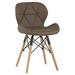 Стул с коричневым сиденьем из экокожи JEROEN варинант исполнения - 1 | Loft Concept в Костроме