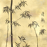 Обои ручная роспись Bamboo Quicksilver on Warm Gold gilded tea paper варинант исполнения - 2 | Loft Concept в Костроме