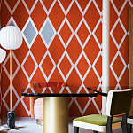 Обои ручная роспись Chez Nina by India Mahdavi Lantana colourway on Arancio dyed silk варинант исполнения - 4 | Loft Concept в Костроме