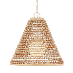 Подвесной светильник в форме колокола из деревянных бусин Wooden Beads варинант исполнения - 1 | Loft Concept в Костроме