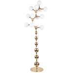 Торшер с плафонами из стеклянных шаров Pearls Suspension Gold Floor Lamp варинант исполнения - 1 | Loft Concept в Костроме