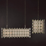 Подвесной светильник в форме цилиндра с фактурным серебряным каркасом и тканевым абажуром Silver Honeycomb варинант исполнения - 3 | Loft Concept в Костроме