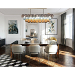 Люстра овальная с каскадом из разноцветных круглых подвесов Key Lustar варинант исполнения - 2 | Loft Concept в Костроме